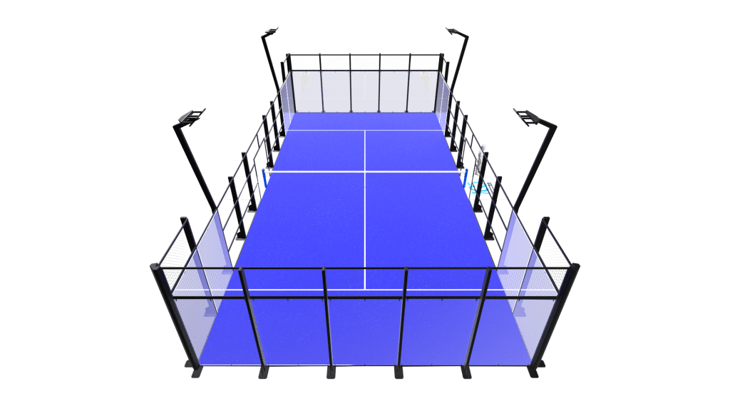 plan vue de dessus terrain padel